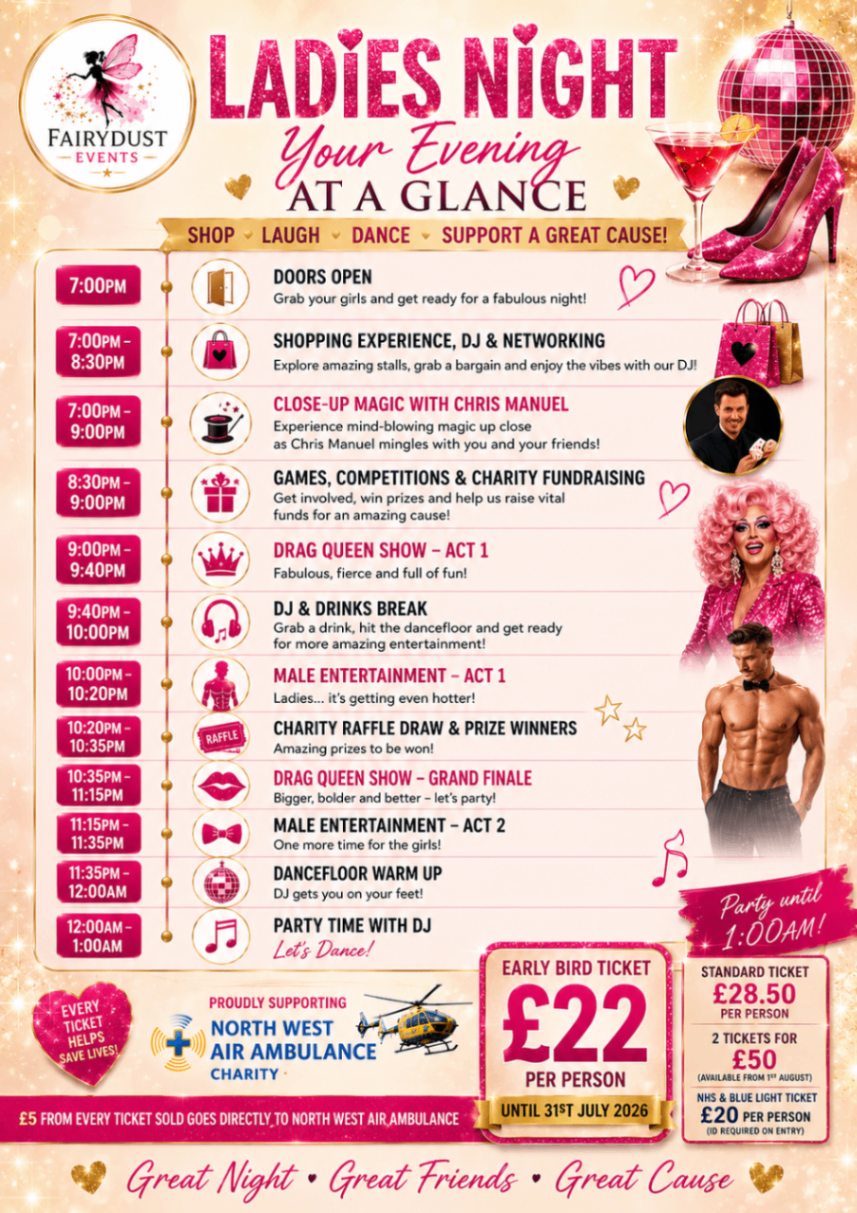Your Evening At A Glance — full event schedule